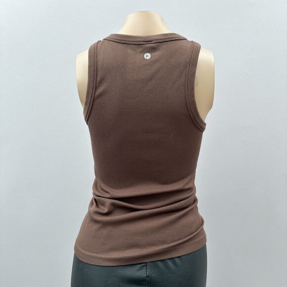 90 Degrees Womens Brown Ribbed Sleeveless Tank Top Casual‎ & Stretchy XS/S - Picture 2 of 9